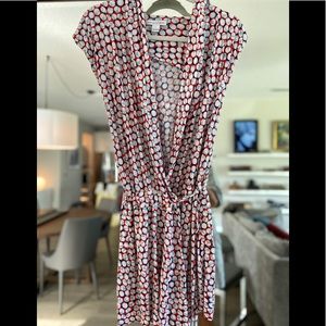 DVF Denisha romper swim coverup dot print